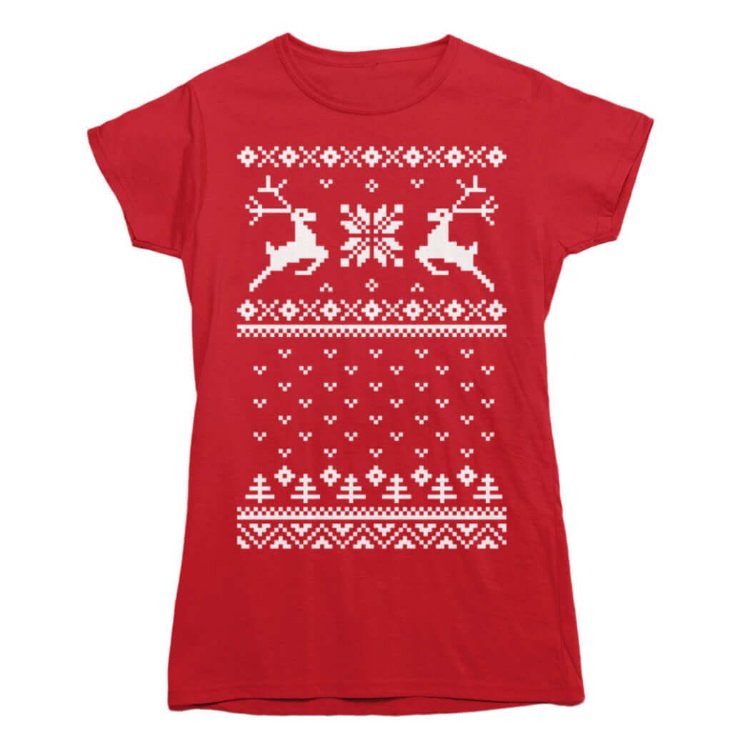 Deer Ugly Christmas Sweater T-Shirt - Rocket Factory Apparel