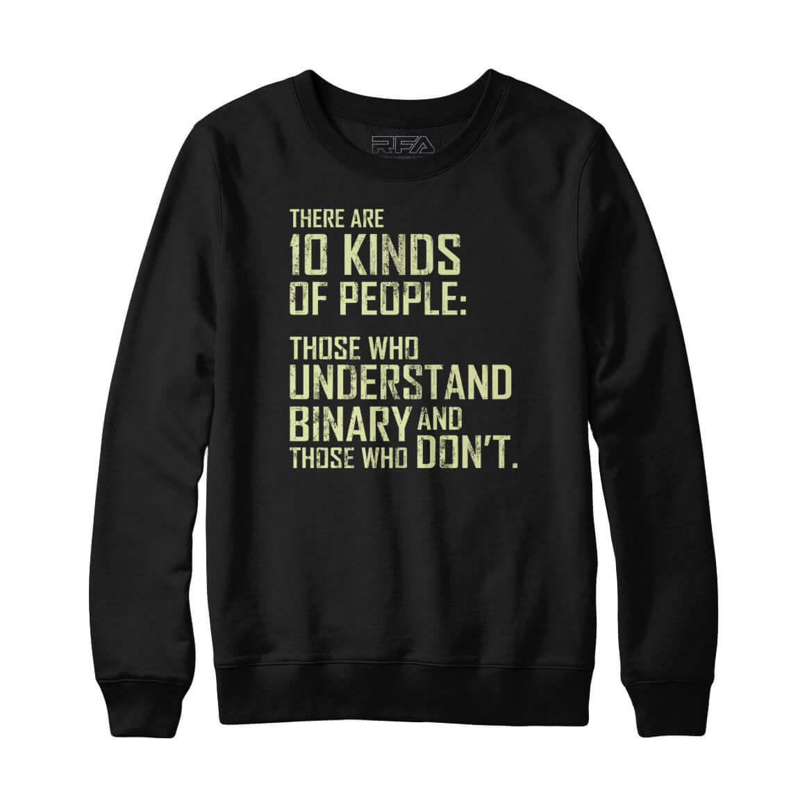 10 Kinds of People Binary Hoodie Sweatshirt - Rocket Factory Apparel