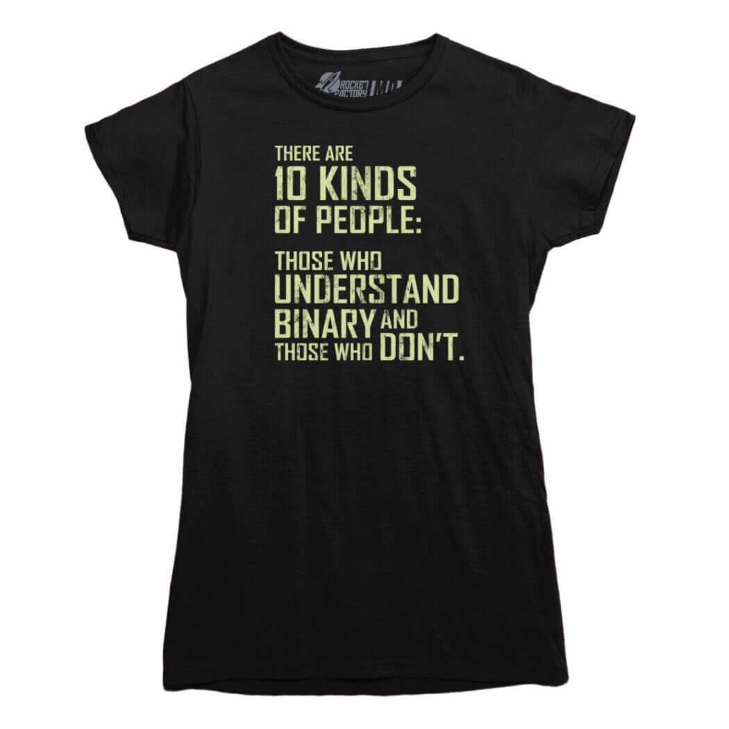 10 kinds of people funny Understand Binary ladies tshirt