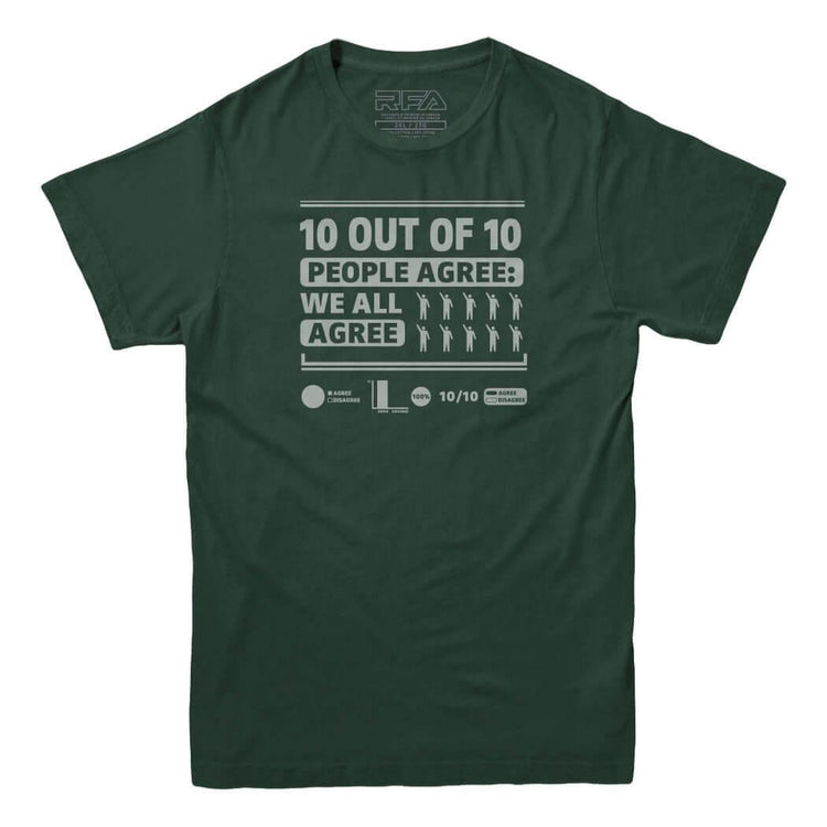 10 out of 10 People Agree Statistics T-Shirt - Rocket Factory Apparel