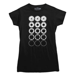 Aperture Pattern Photography T-shirt - Rocket Factory Apparel