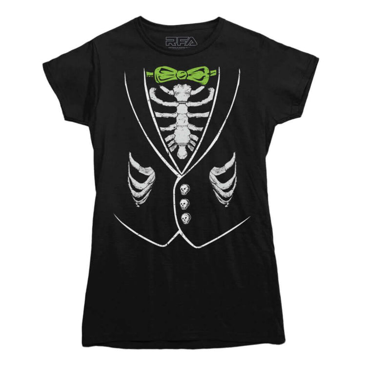 Halloween Bone Tuxedo T-shirt - Rocket Factory Apparel
