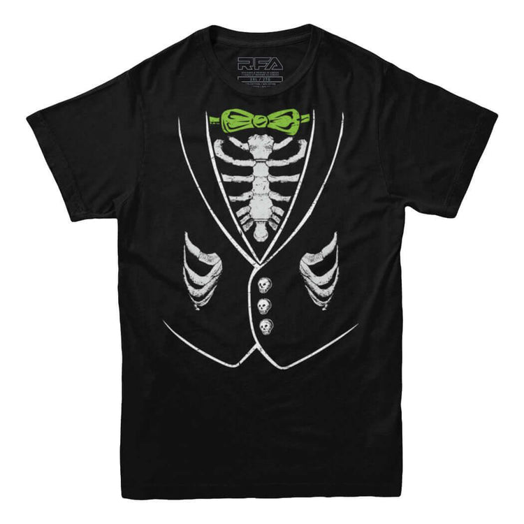 Halloween Bone Tuxedo T-shirt - Rocket Factory Apparel