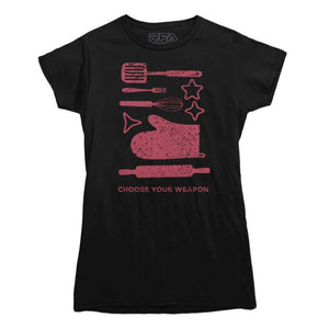 Choose Your Weapon Baking T-shirt - Rocket Factory Apparel