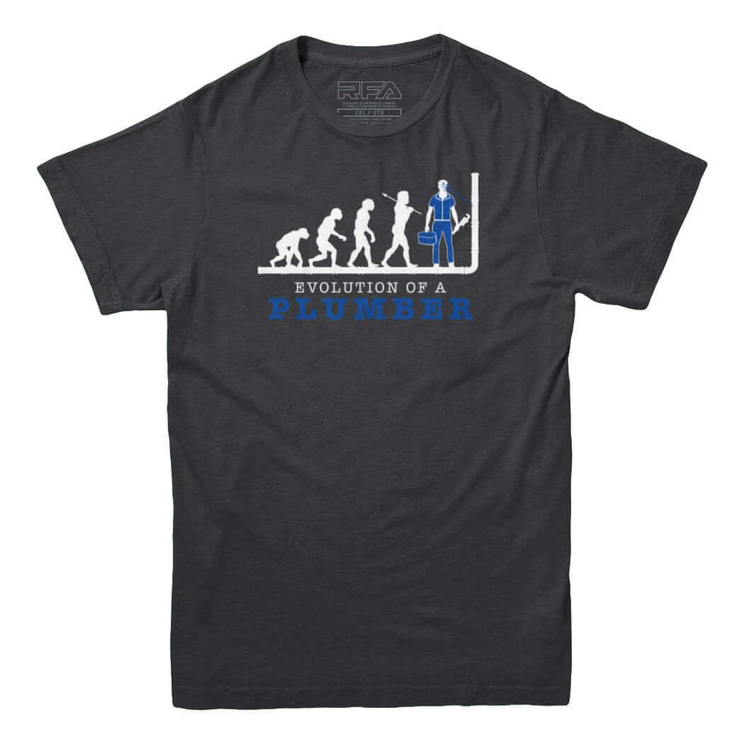 Evolution of A Plumber T-shirt - Rocket Factory Apparel