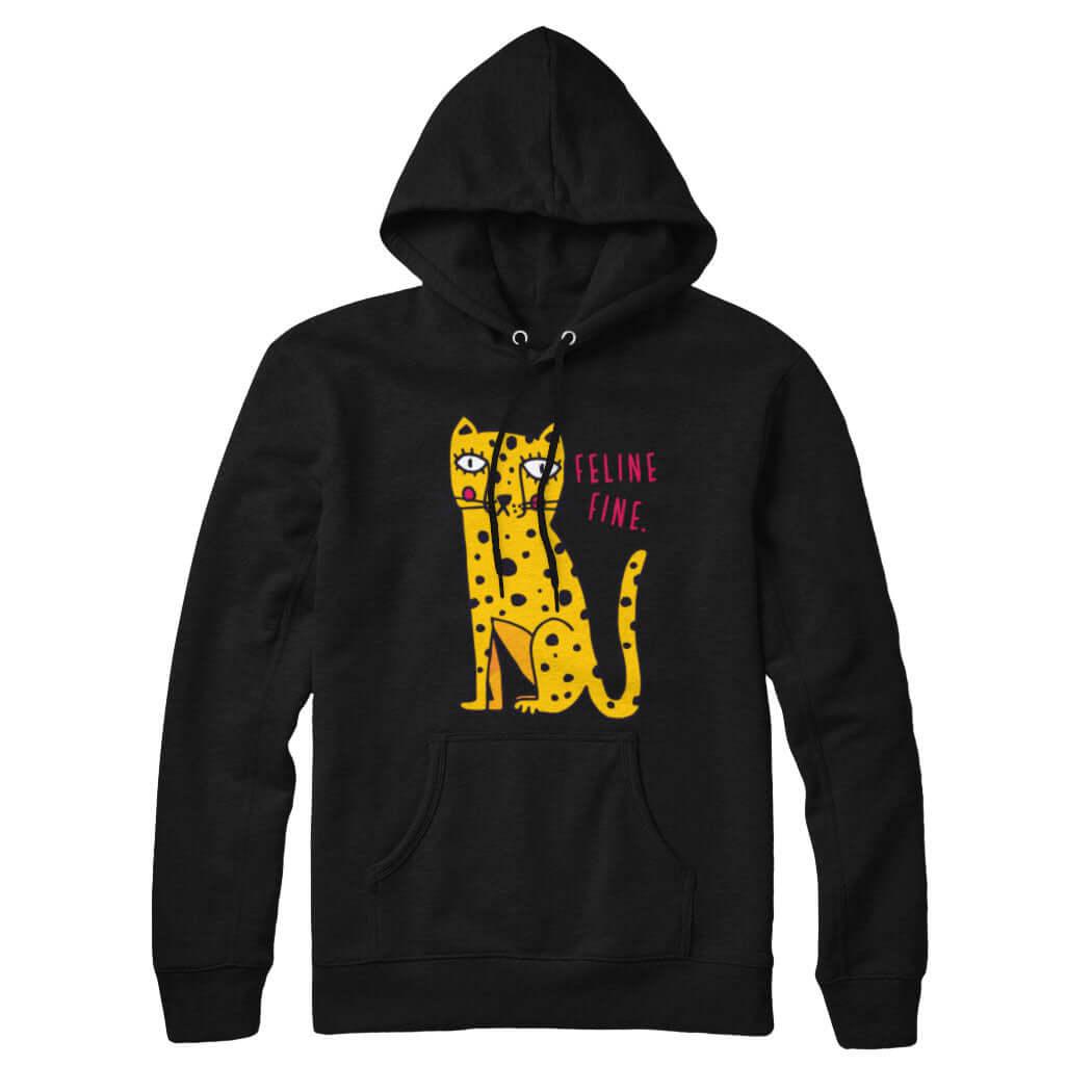 Feline Fine Sweatshirt Hoodie - Rocket Factory Apparel