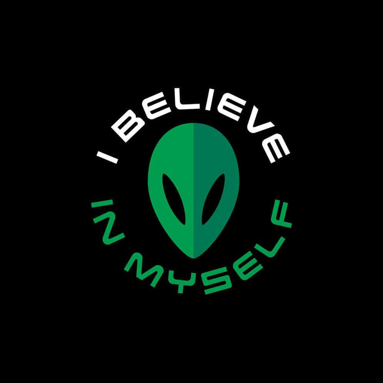 I Believe in Myself Alien Black Tote Bag - Rocket Factory Apparel