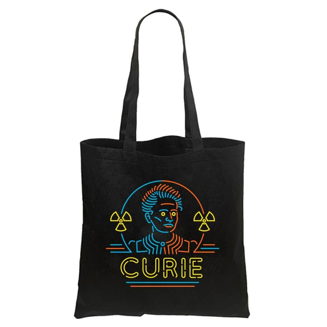 Neon Curie Black Tote Bag - Rocket Factory Apparel