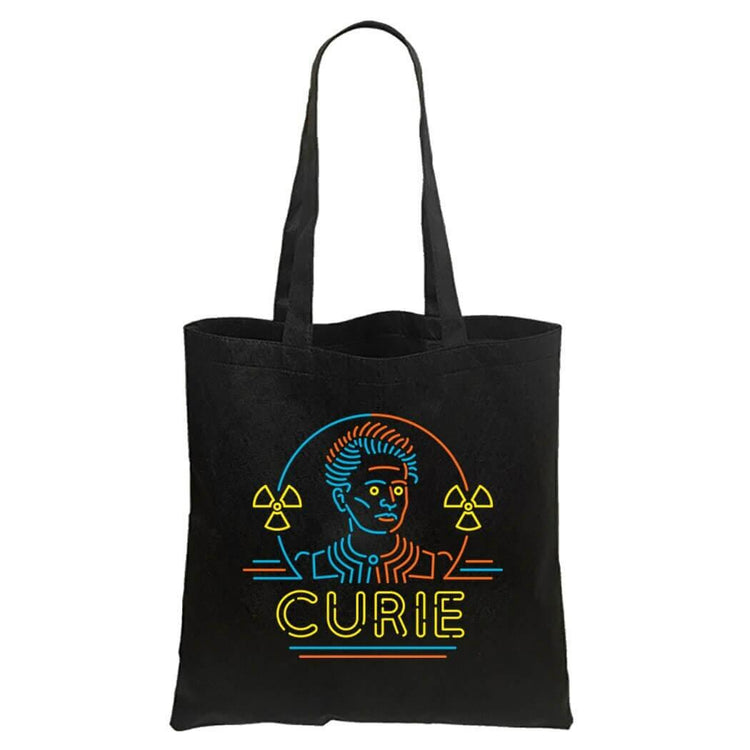 Neon Curie Black Tote Bag - Rocket Factory Apparel