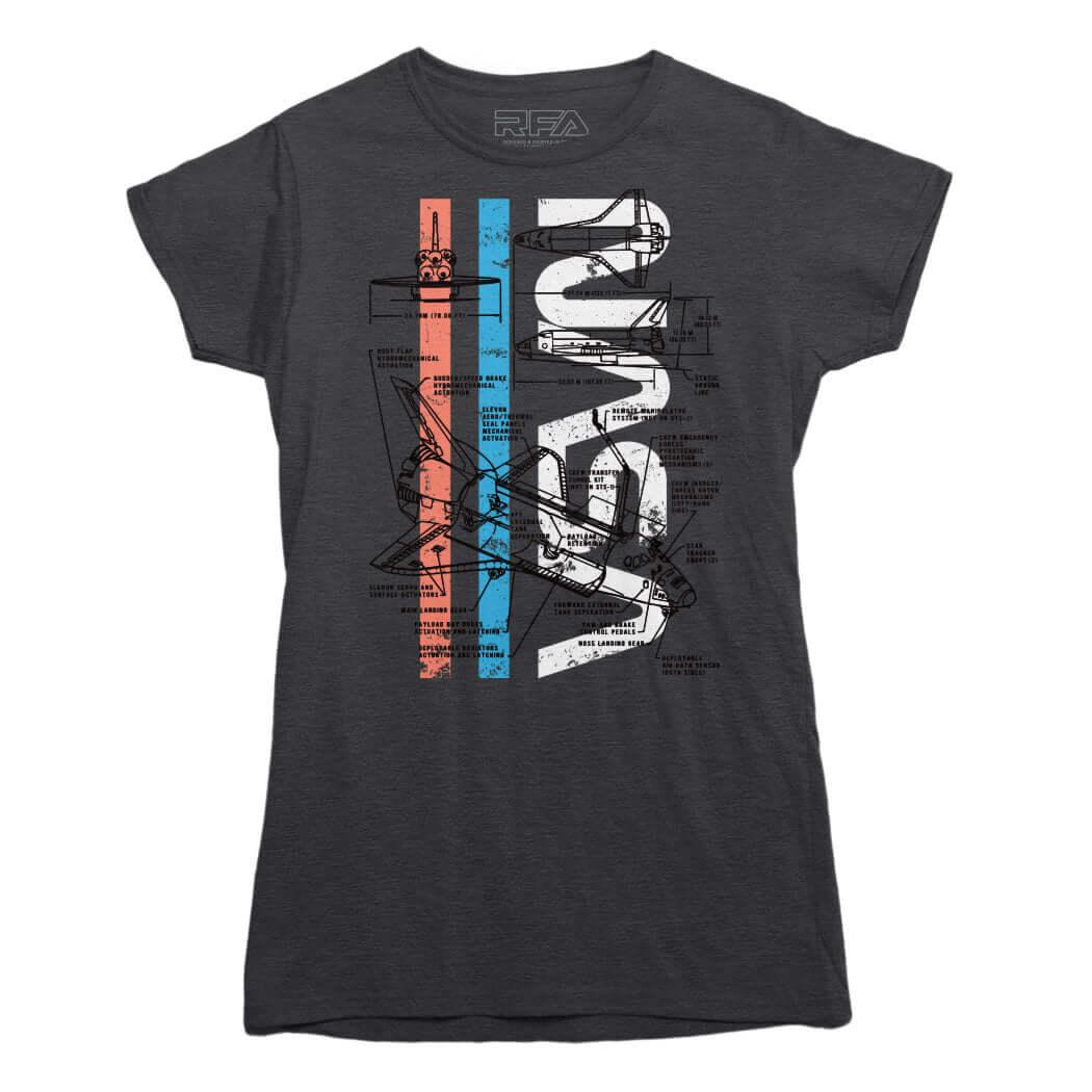 NASA Space Shuttle Schematics T-shirt - Rocket Factory Apparel
