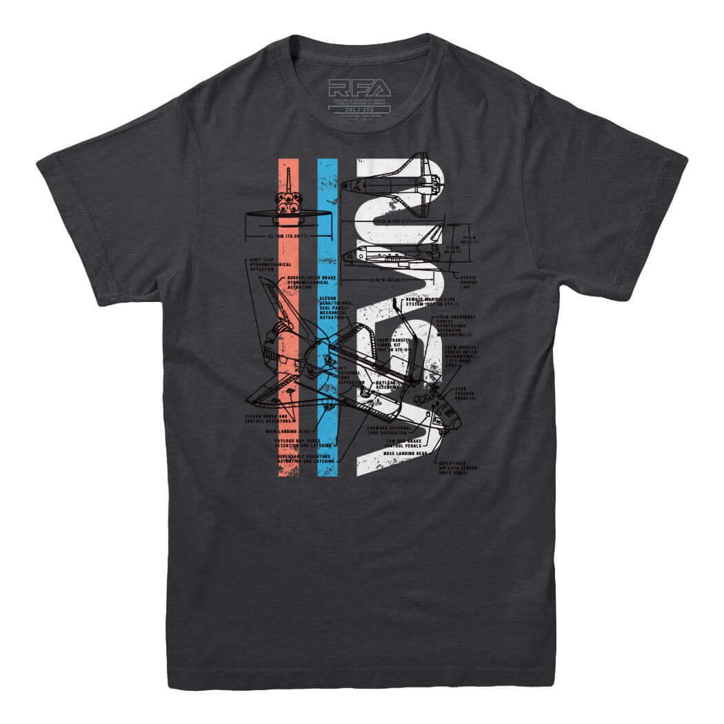 NASA Space Shuttle Schematics T-shirt - Rocket Factory Apparel