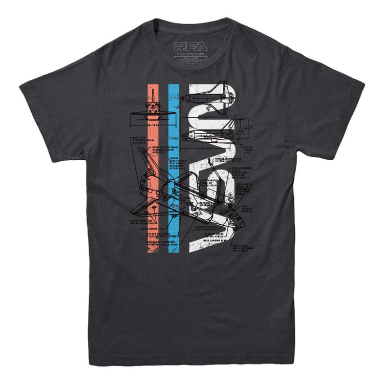 NASA Space Shuttle Schematics T-shirt - Rocket Factory Apparel