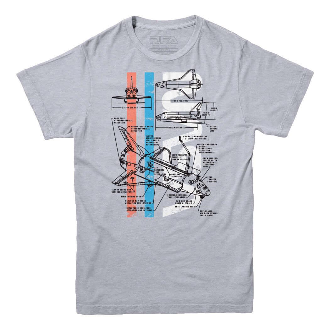 NASA Space Shuttle Schematics T-shirt - Rocket Factory Apparel