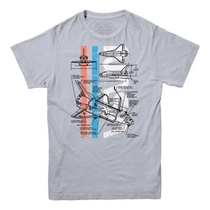NASA Space Shuttle Schematics T-shirt - Rocket Factory Apparel