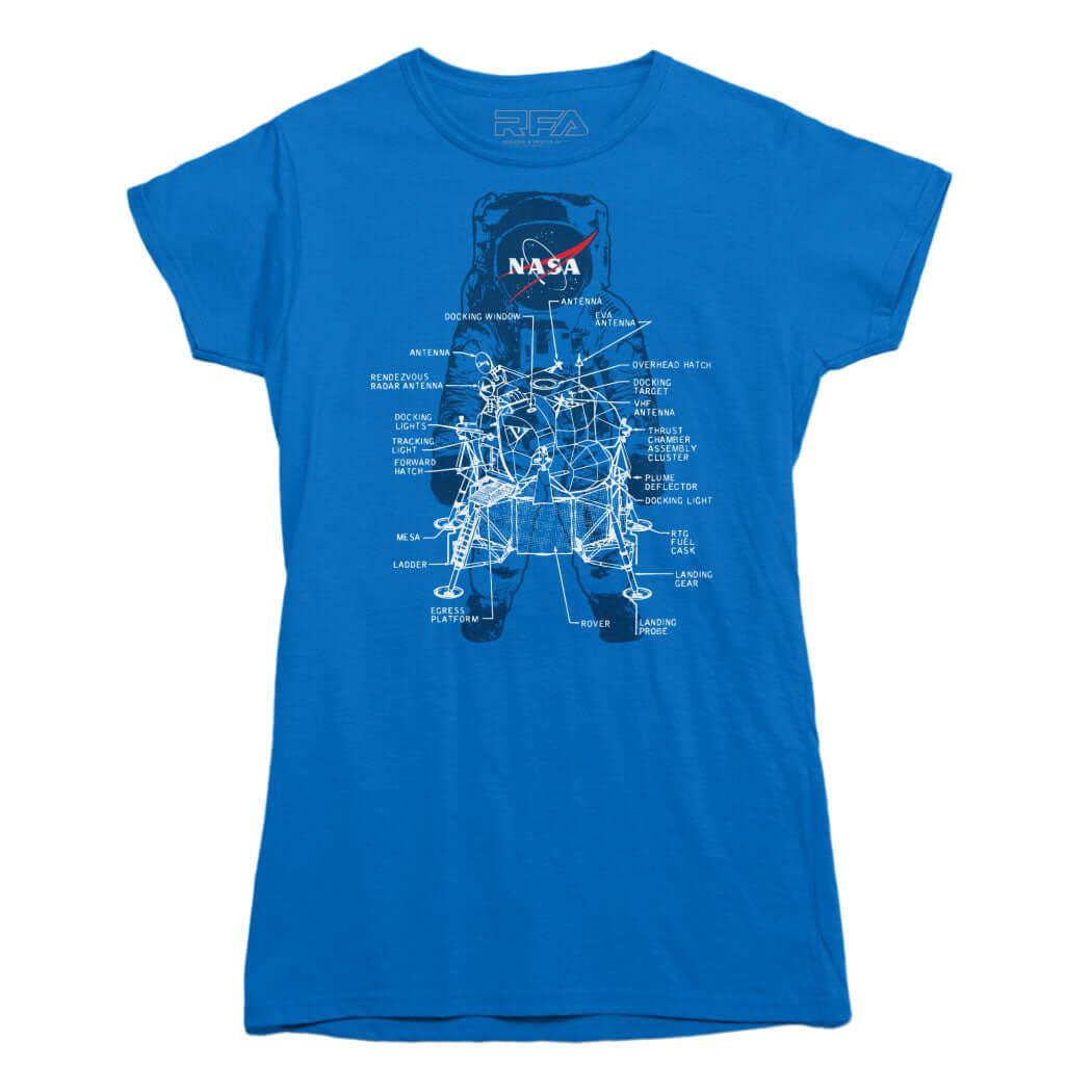 NASA Lander Astronaut Diagram T-shirt - | Rocket Factory Apparel - Rocket Factory Apparel
