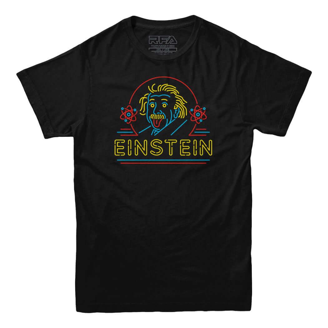 Neon Albert Einstein Retro T-shirt - Rocket Factory Apparel