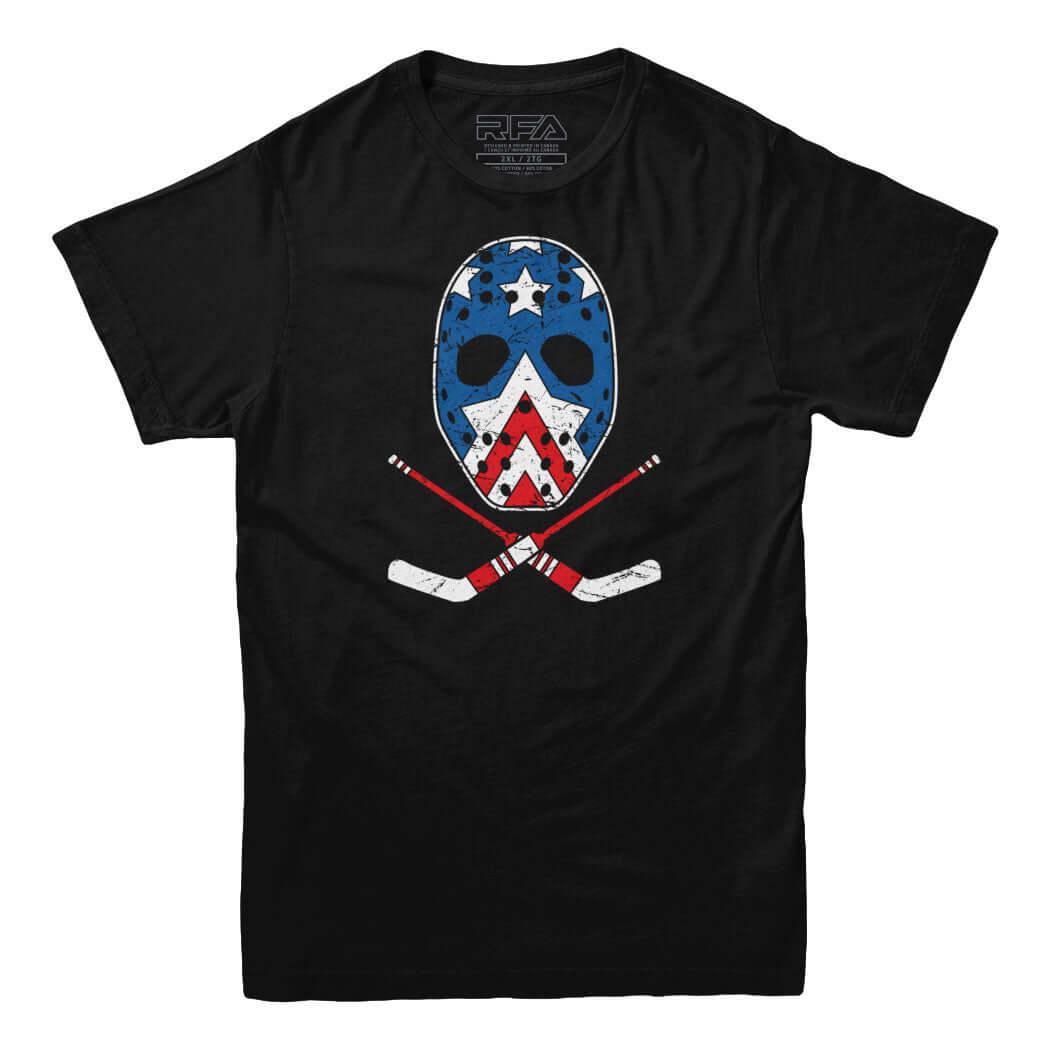 Retro New York Hockey Goalie Mask T-shirt - Rocket Factory Apparel