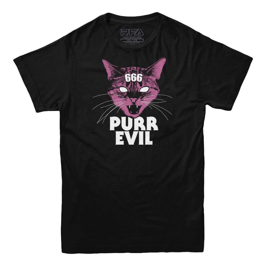 Purr Evil Cat T-shirt - Rocket Factory Apparel