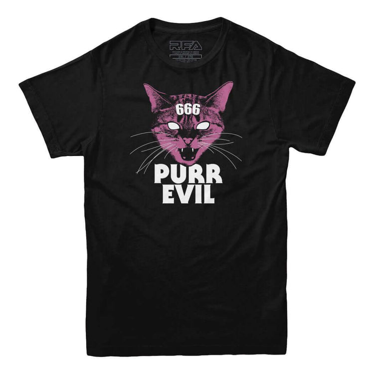 Purr Evil Cat T-shirt - Rocket Factory Apparel