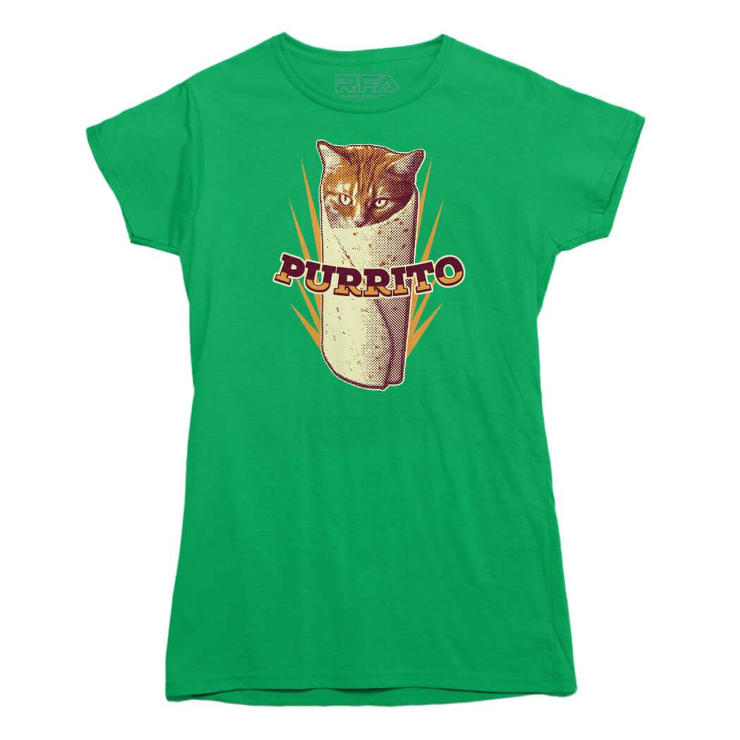 Purrito Burrito Cat Kitten T-Shirt - Rocket Factory Apparel