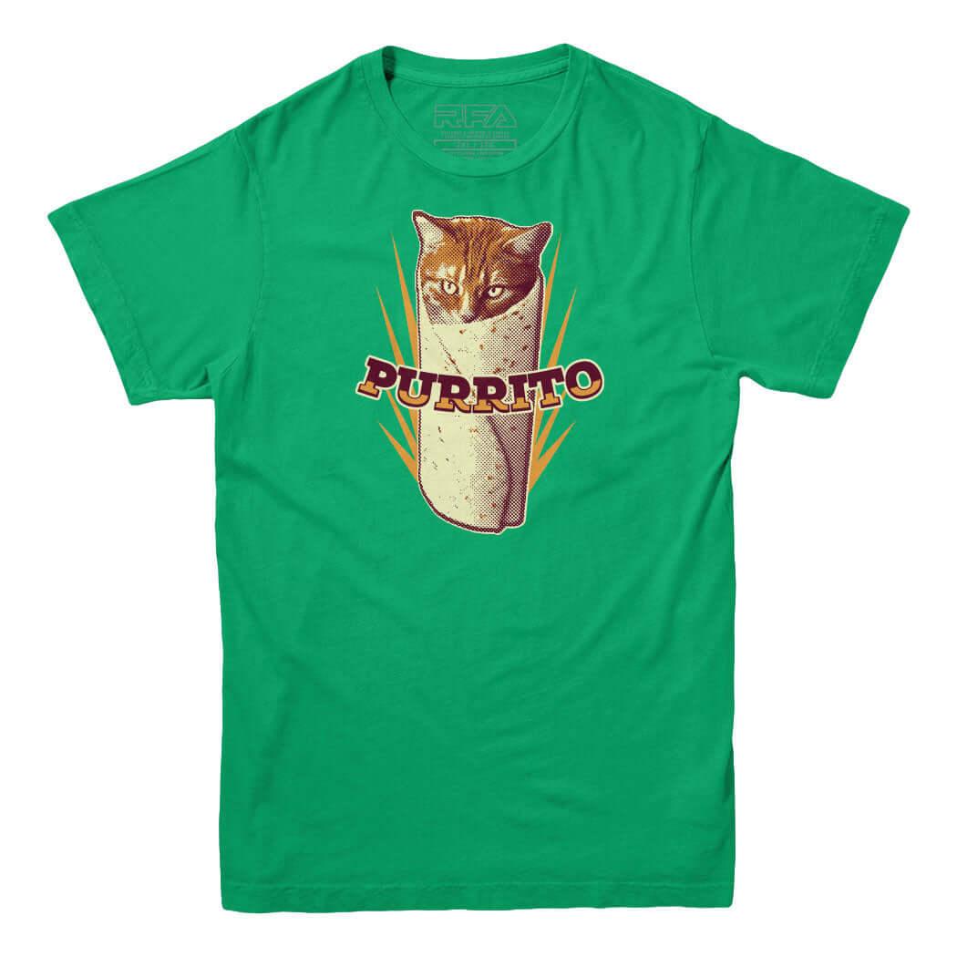 Purrito Burrito Cat Kitten T-Shirt - Rocket Factory Apparel