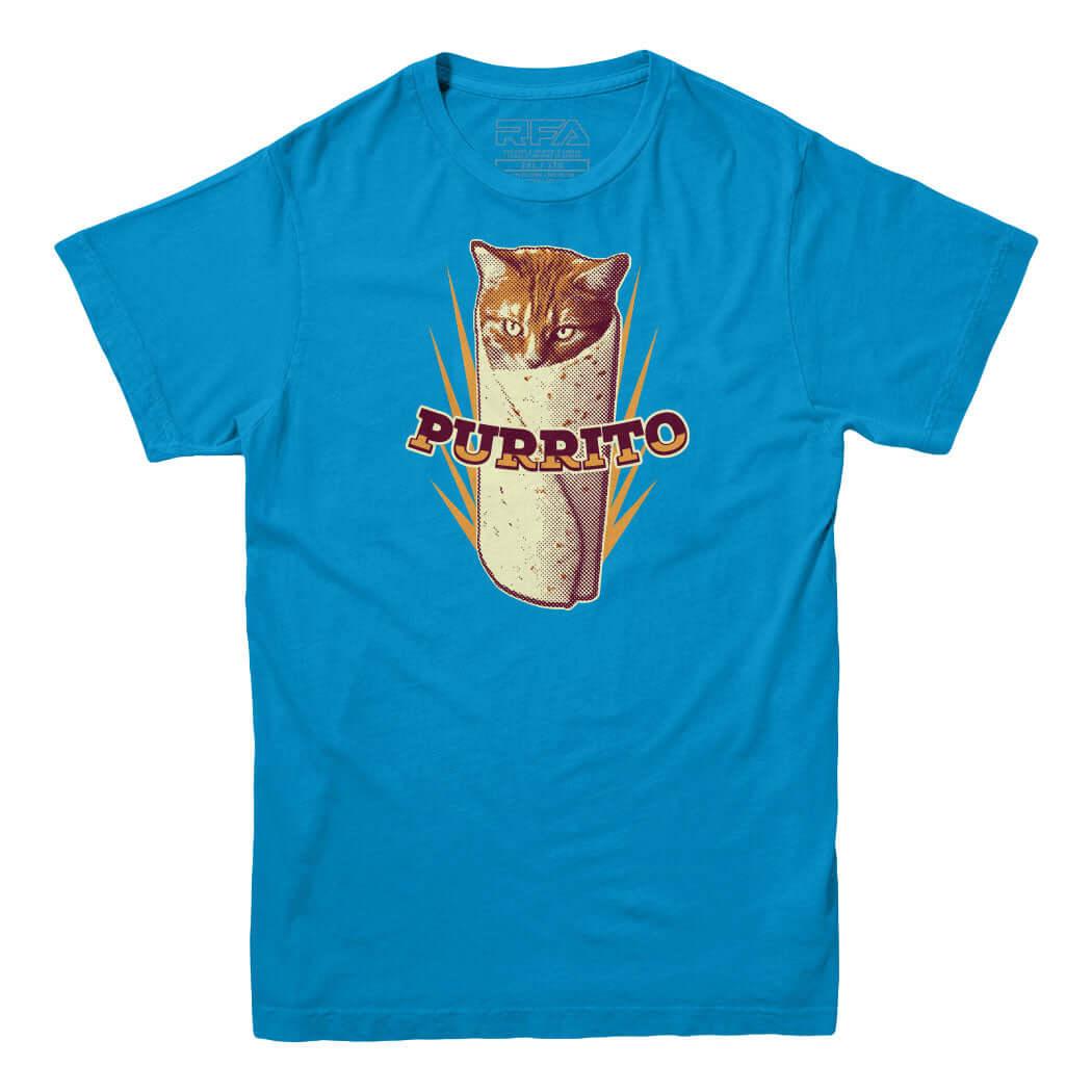 Purrito Burrito Cat Kitten T-Shirt Funny Cat Joke Food Novelty Tee