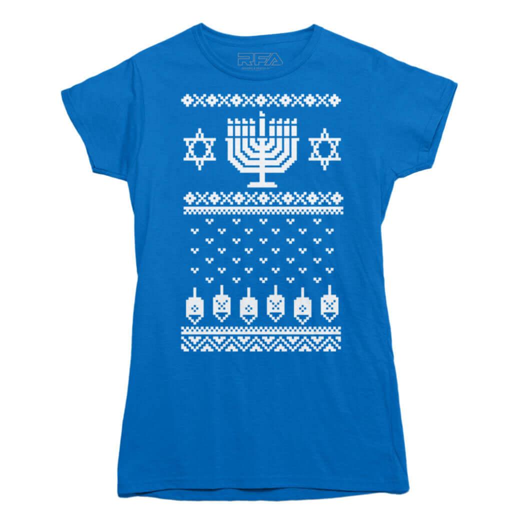 Hanukkah Ugly Holiday Sweater T-Shirt - Rocket Factory Apparel