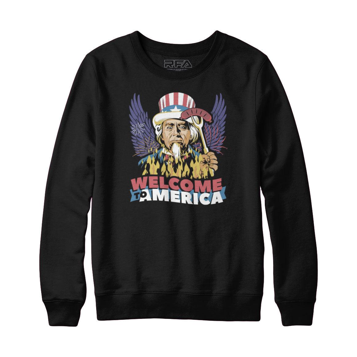 Welcome To America Sweatshirt Hoodie - Rocket Factory Apparel
