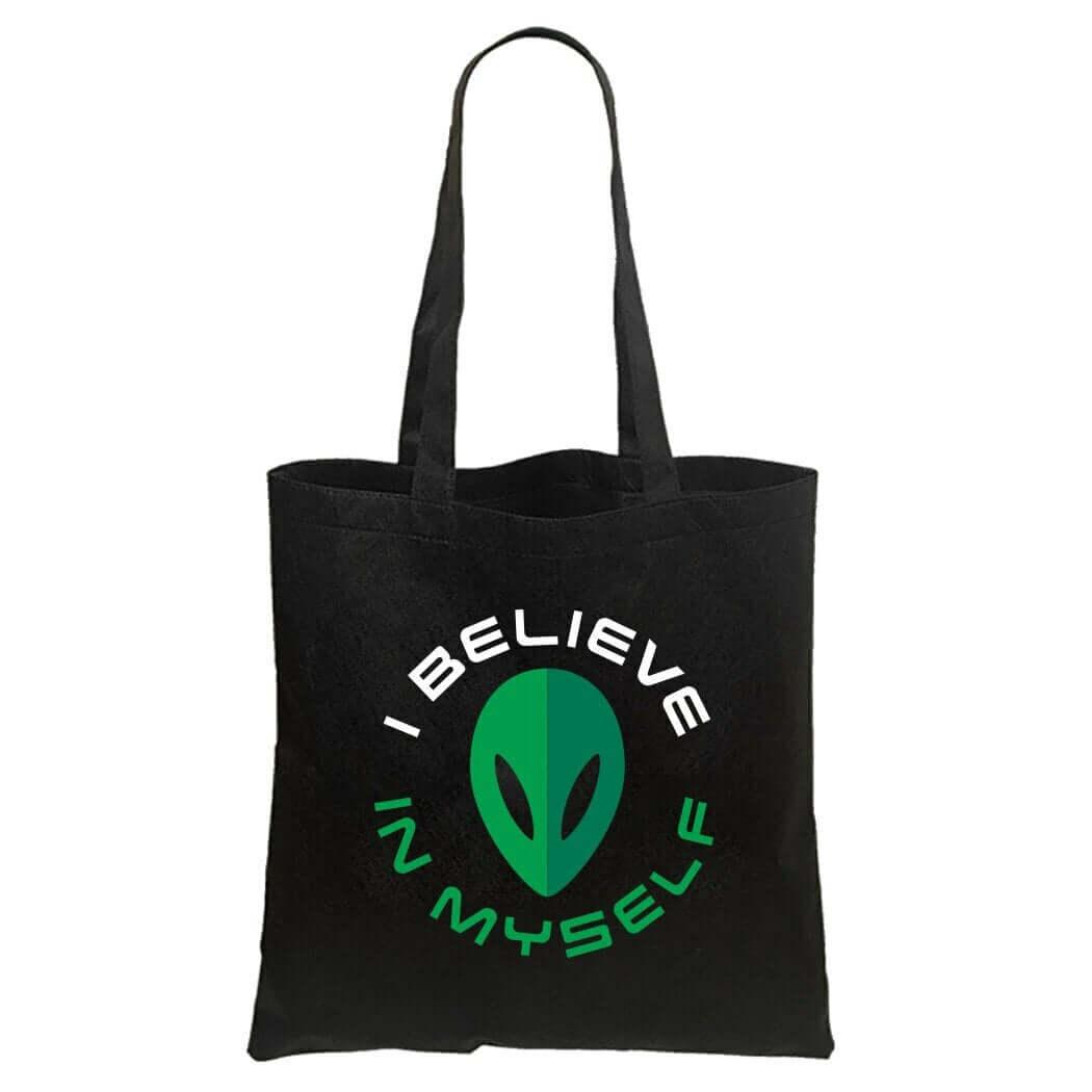 I Believe in Myself Alien Black Tote Bag