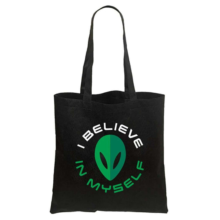 I Believe in Myself Alien Black Tote Bag