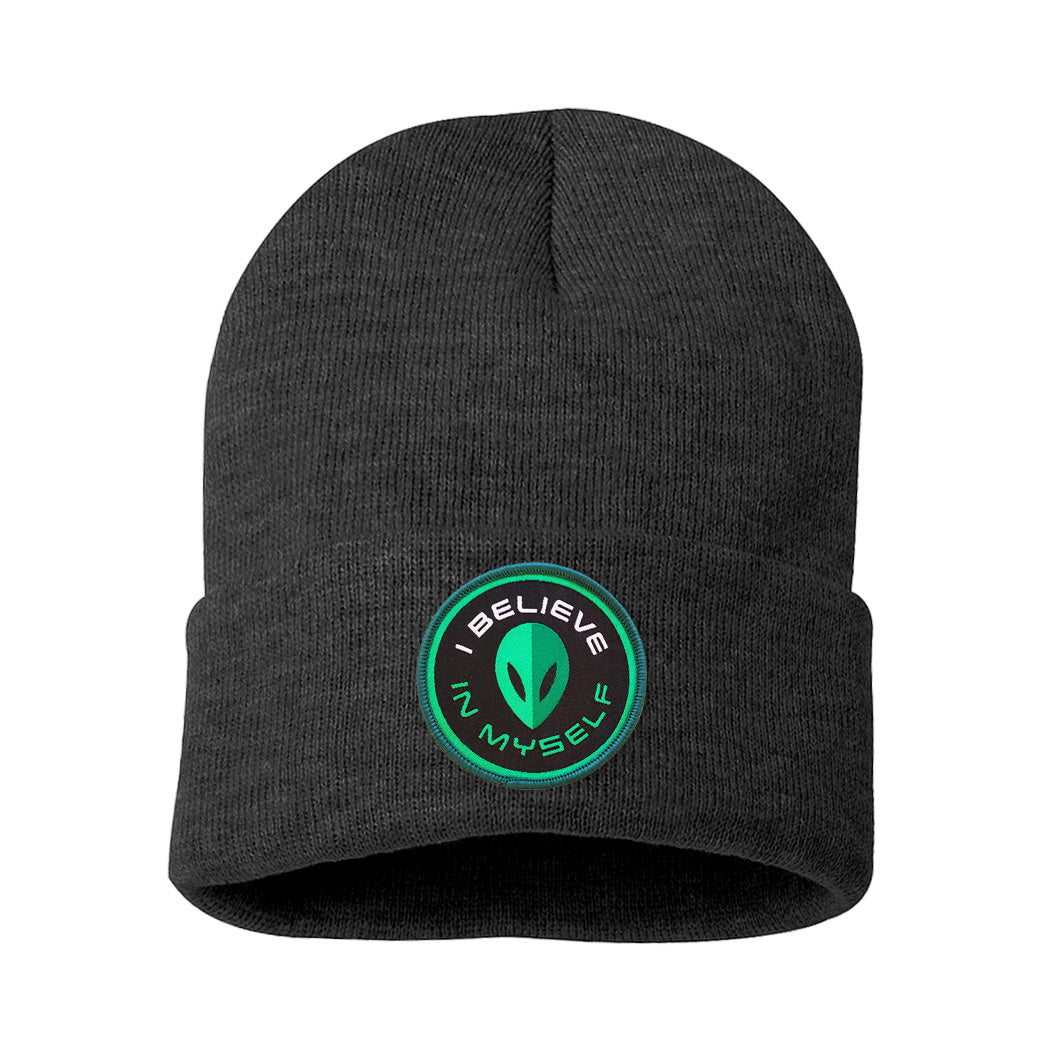 I believe in Myself Alien Cuff Knit Beanie