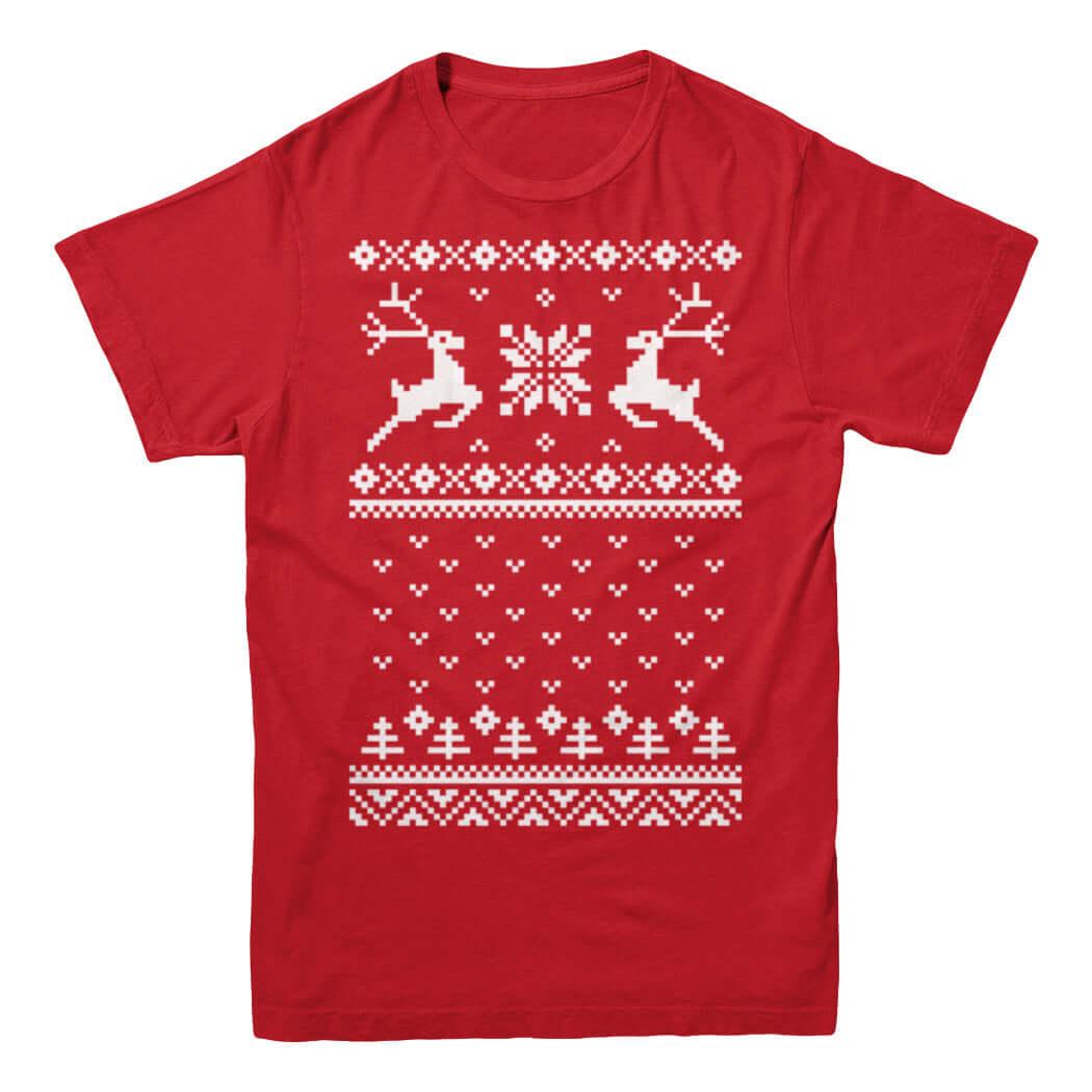 Deer Ugly Christmas Sweater T-Shirt - Rocket Factory Apparel