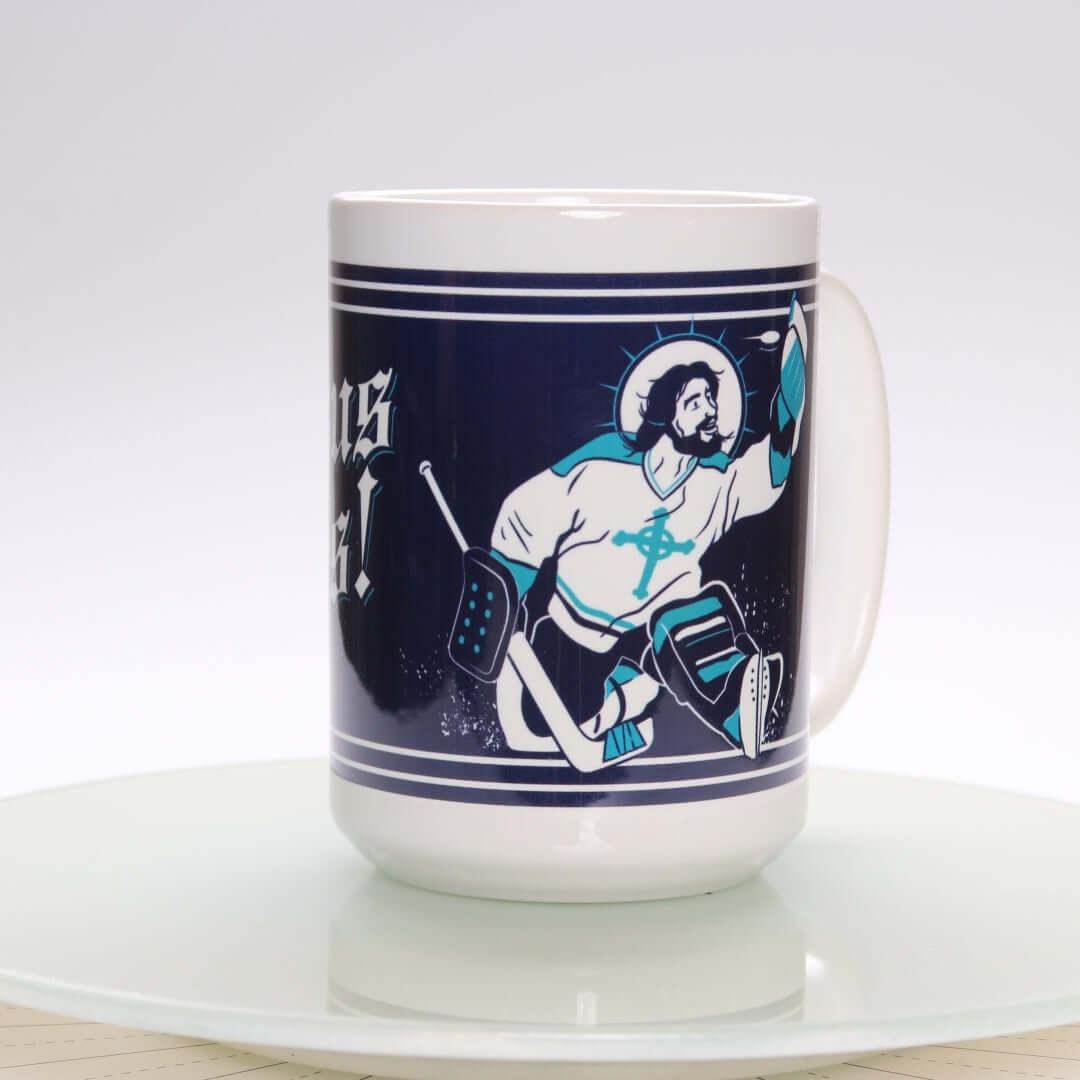 Jesus Saves Hockey Mug - Rocket Factory Apparel