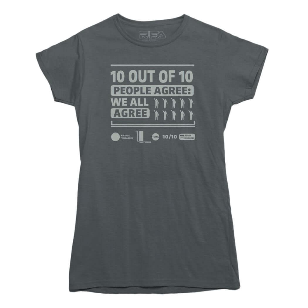 10 out of 10 People Agree Statistics T-Shirt - Rocket Factory Apparel