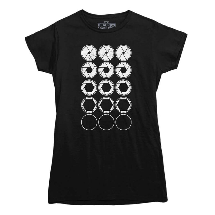 Aperture Pattern Photography T-shirt - Rocket Factory Apparel