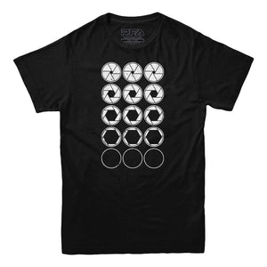 Aperture Pattern Photography T-shirt - Rocket Factory Apparel