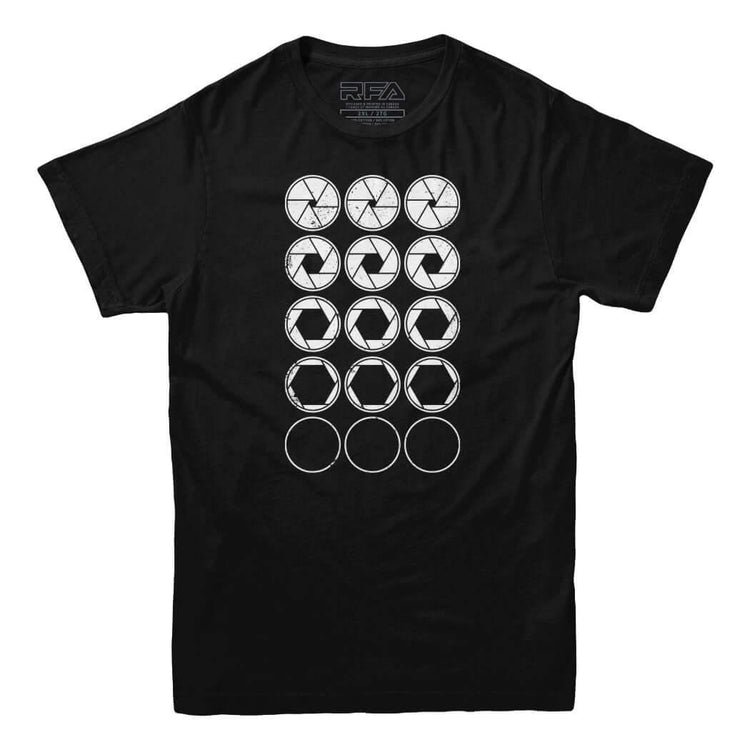 Aperture Pattern Photography T-shirt - Rocket Factory Apparel