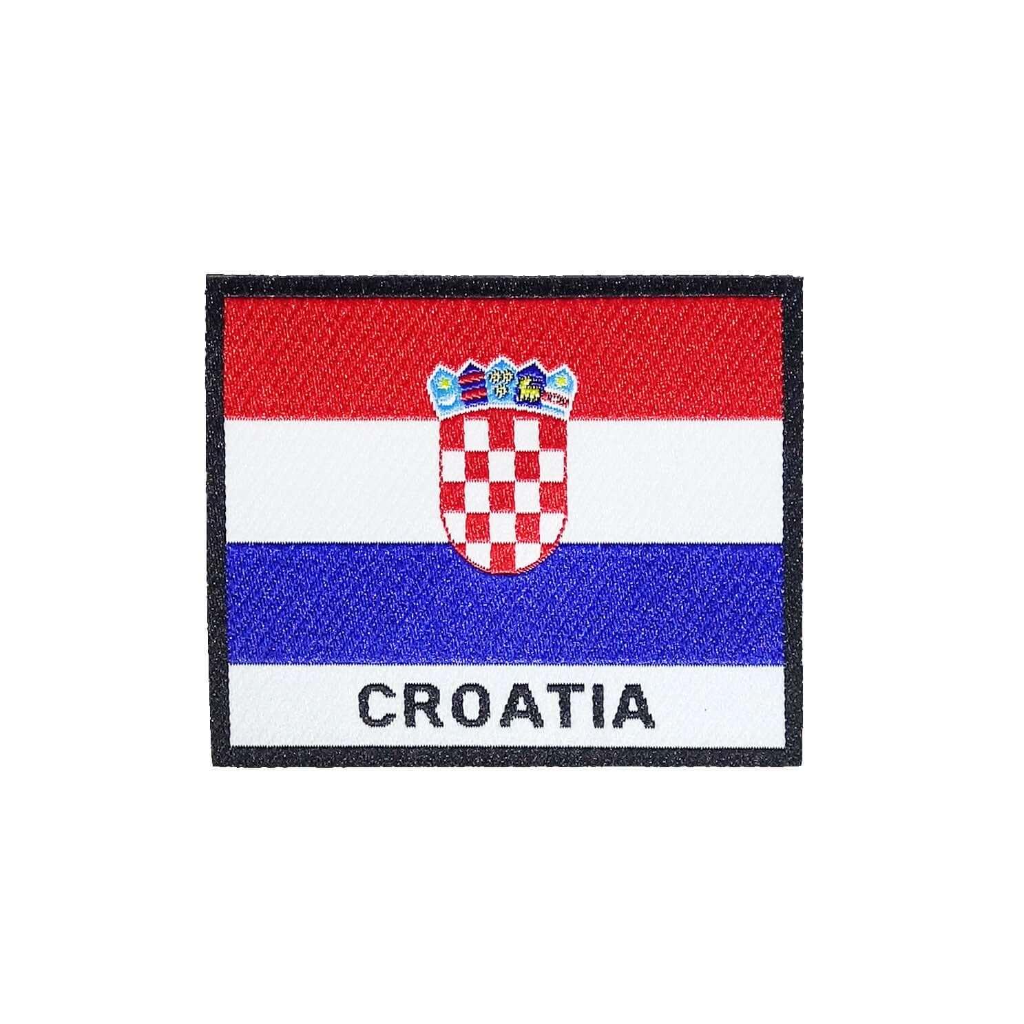 Croatia Flag Black Frame Iron On Patch - Rocket Factory Apparel