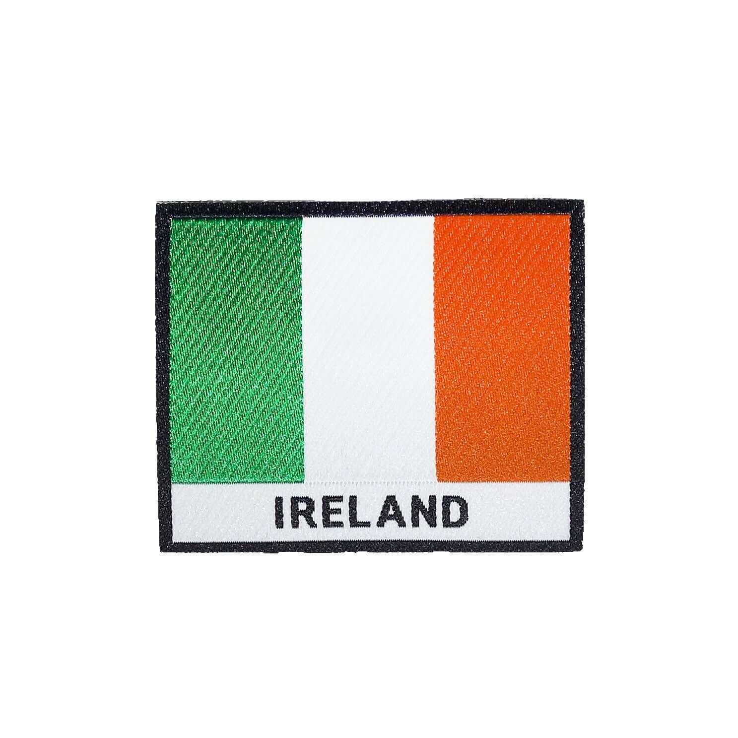 Ireland Flag Black Frame Iron On Patch - Rocket Factory Apparel