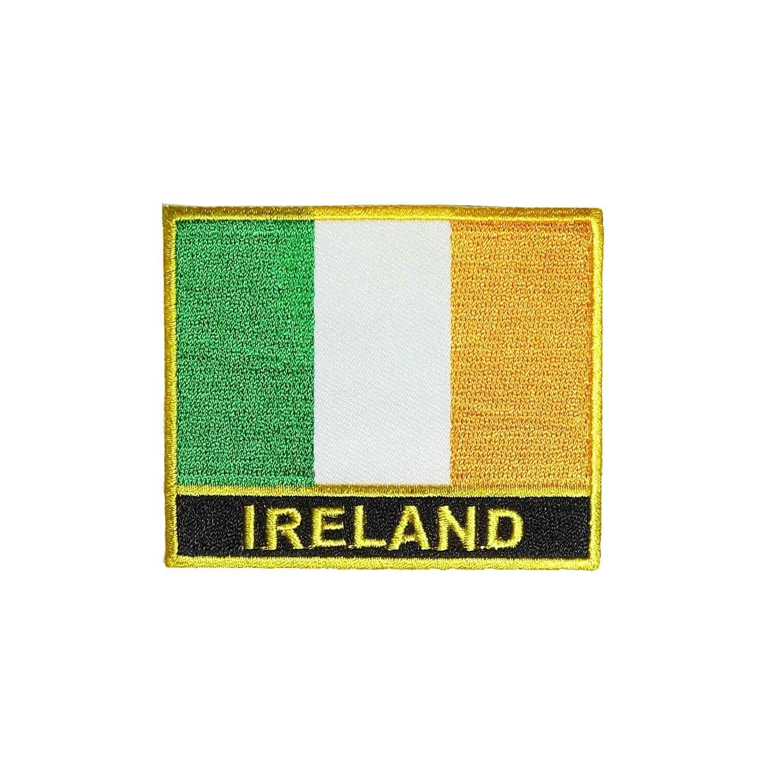 Ireland Flag Gold Frame Iron On Patch - Rocket Factory Apparel