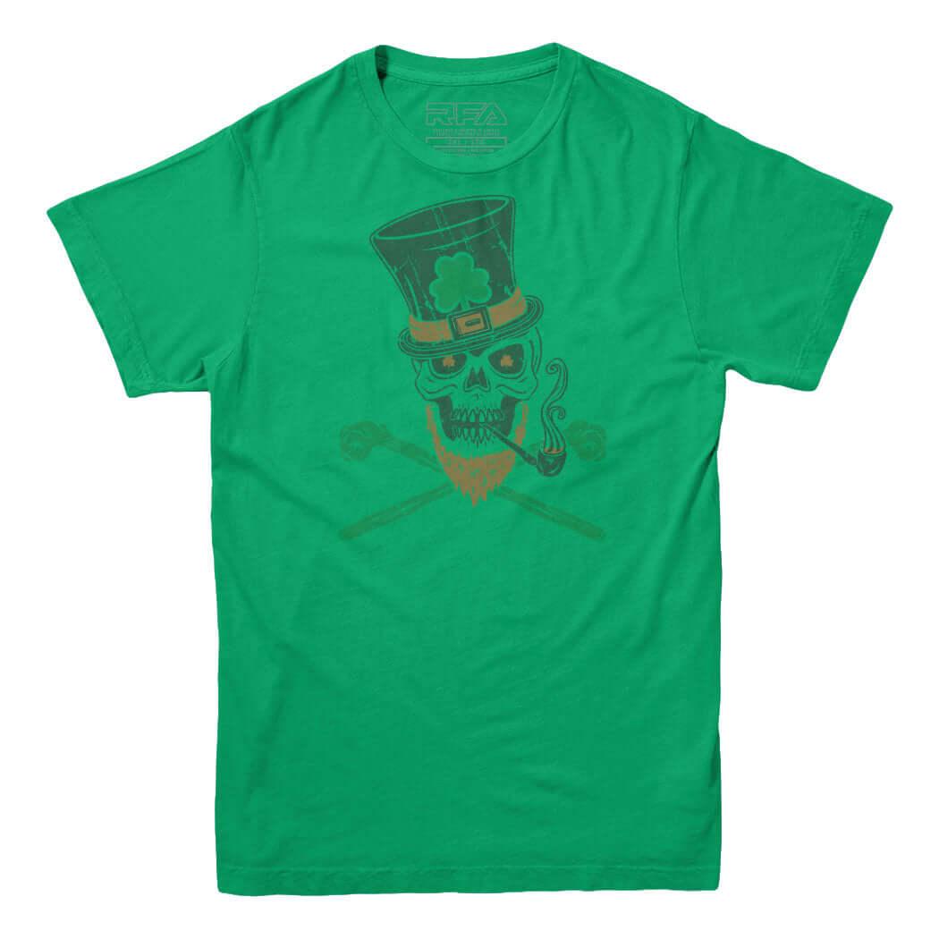 Irish Skull and Shillelagh T-shirt - Rocket Factory Apparel
