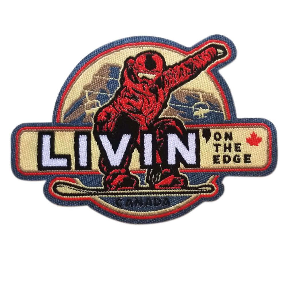 Livin&#39; On The Edge Iron On Patch - Rocket Factory Apparel