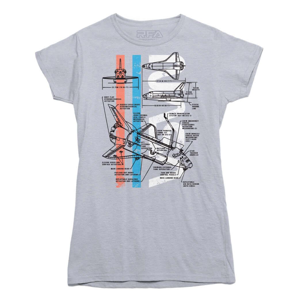 NASA Space Shuttle Schematics T-shirt - Rocket Factory Apparel