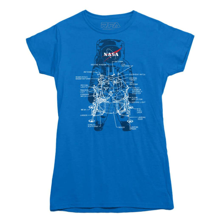 NASA Lander Astronaut Diagram T-shirt - | Rocket Factory Apparel - Rocket Factory Apparel