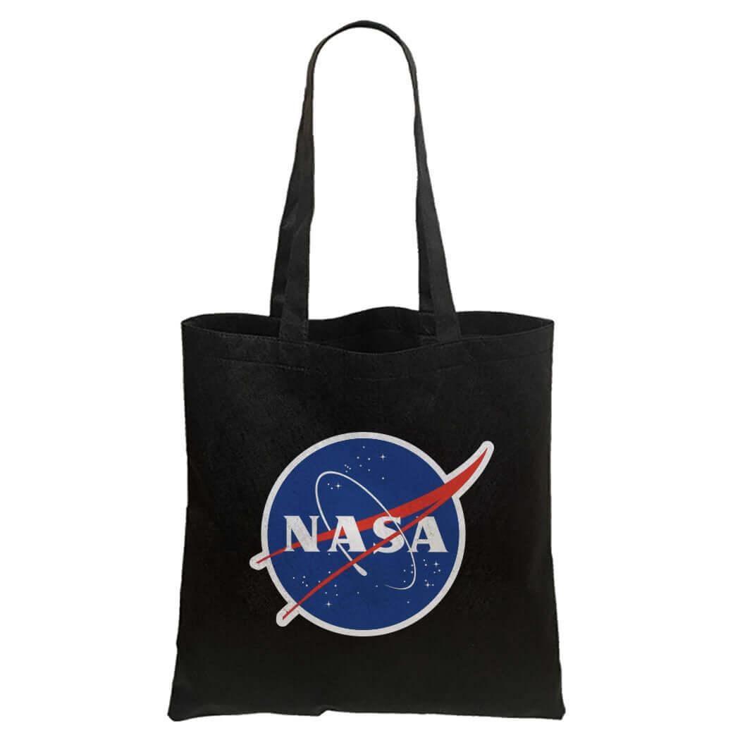 NASA Meatball Logo Black Tote Bag - Rocket Factory Apparel