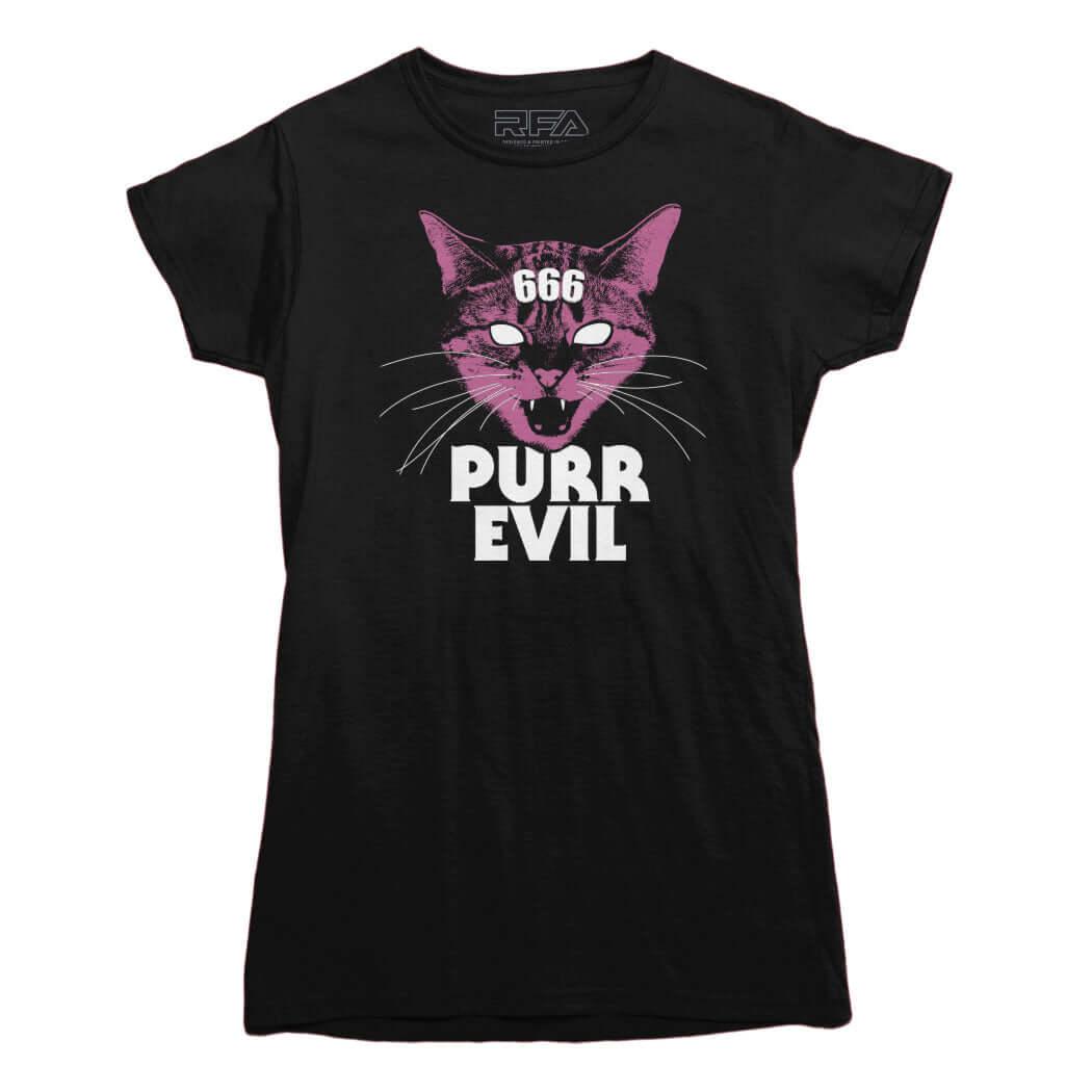 Purr Evil Cat T-shirt - Rocket Factory Apparel
