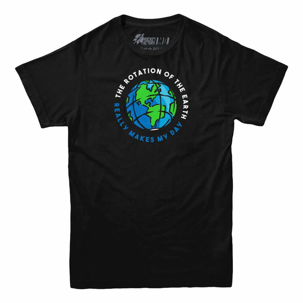 Rotation of the Earth Men&#39;s Black Tee