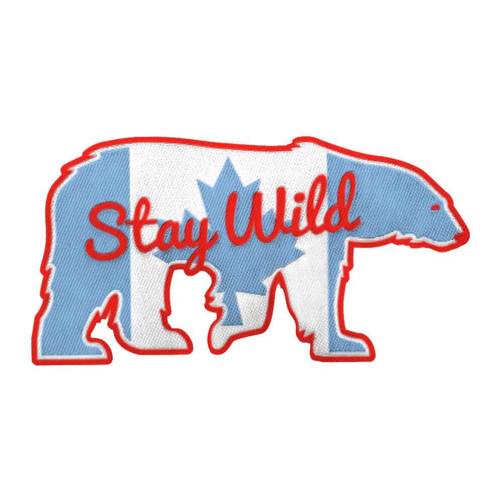 Stay Wild Polar Bear Patch - Rocket Factory Apparel