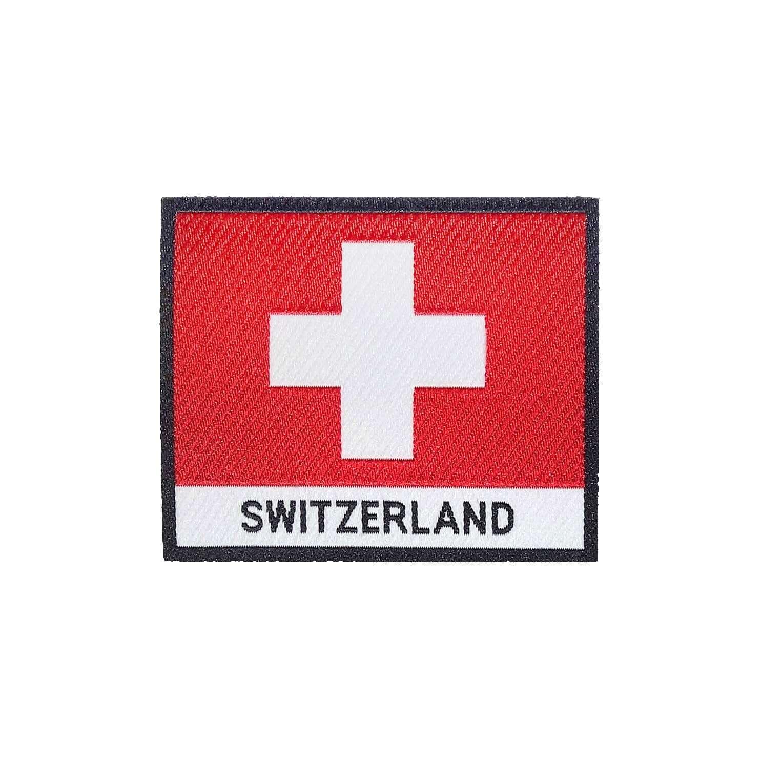Switzerland Flag Iron On Patch - Rocket Factory Apparel