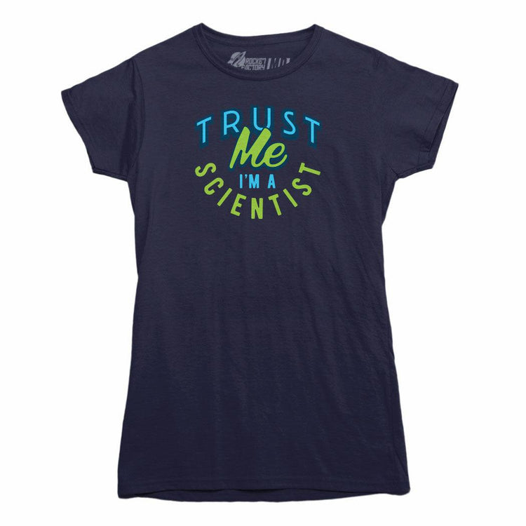 Trust Me I'm A Scientist Ladies Navy Tee